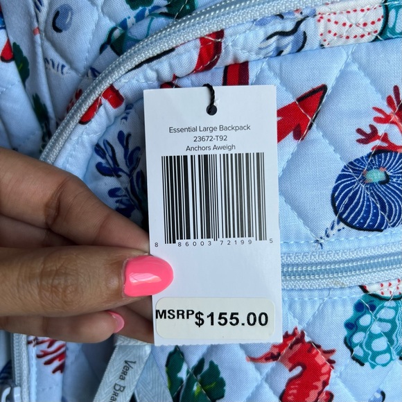 ✨NWT Vera Bradley Anchors Aweigh Large Backpack Lunch Bag Zip ID Lanyard Set - Picture 8 of 16